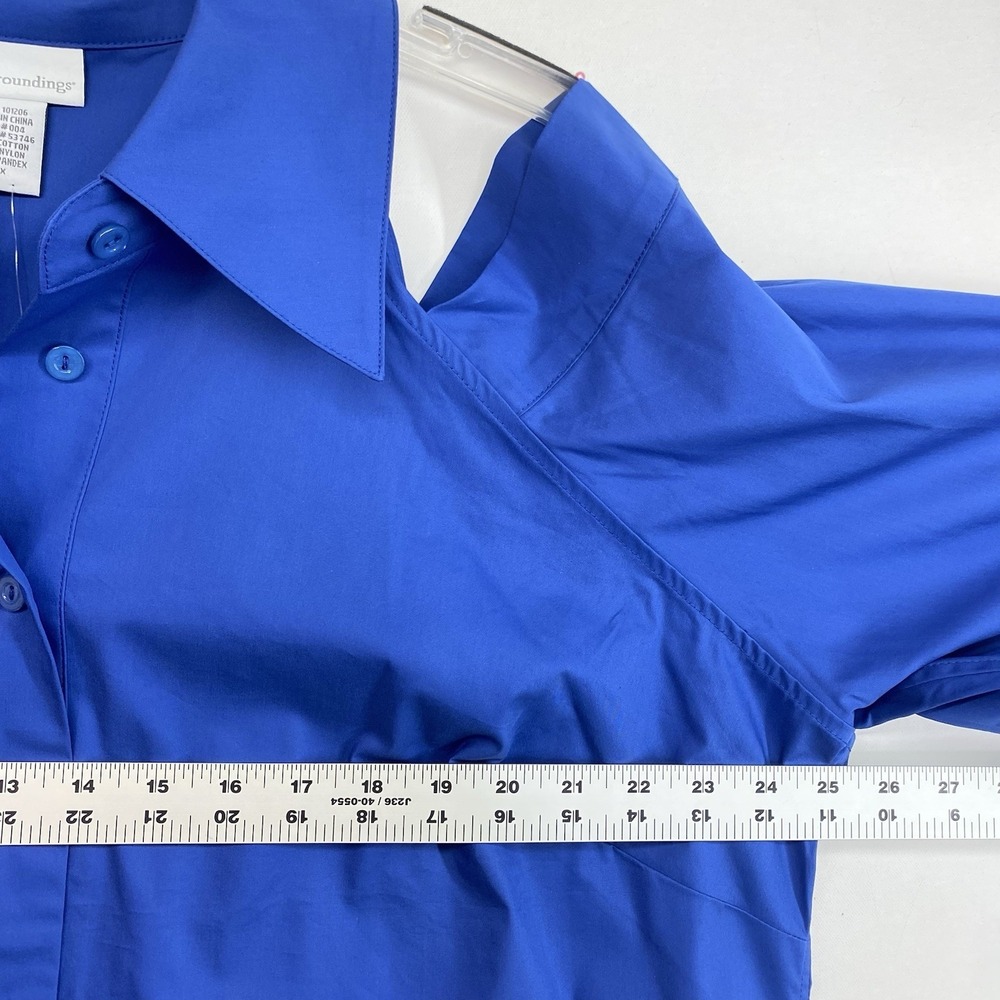 Soft Surroundings Tunic Shirt 2X Royal Blue Cold Shoulder Long Sleeve Cotton - Picture 5 of 8